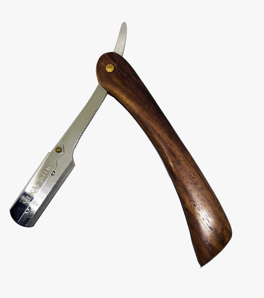 Wooden Handle Shaving Straight Razor - Metalworking Hand Tool, HD Png Download
