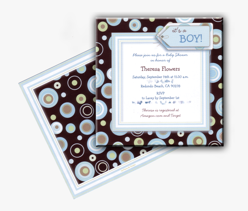 It's A Boy Orange & Blue Stitches Baby Shower Invitation, HD Png Download