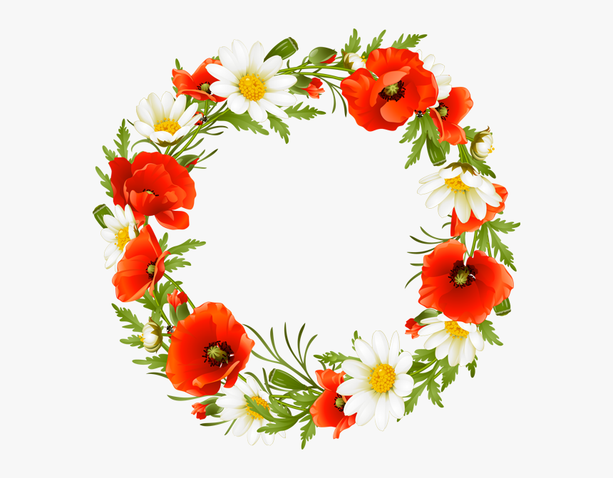 Clip Art Wreath Graphic Free - Red Flower Wreath Png, Transparent Png