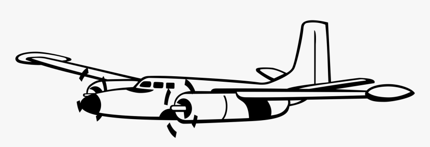 Line Art,automotive Exterior,wing - Propellor Plane Clip Art, HD Png Download