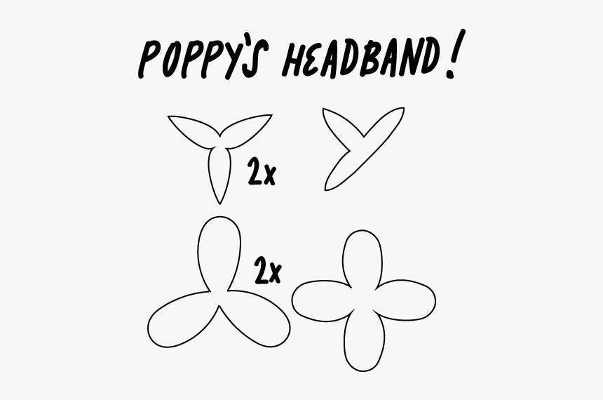Princess Poppy Headband Template, HD Png Download