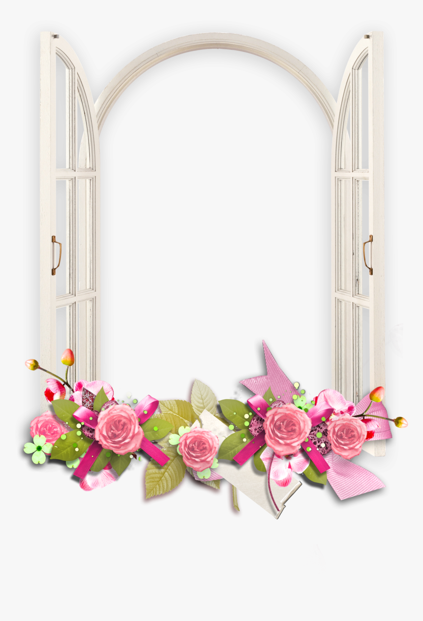 Window Picture Frames Clip Art - Flower Transparent Photo Frame, HD Png Download