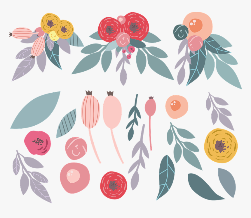 Flowers, Illustration Of The Flowers, Cartoon Flowers - Many Flowers Silhouette, HD Png Download