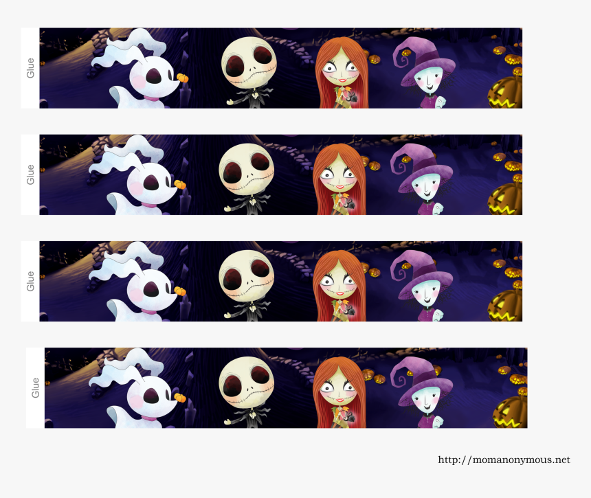 Nightmare Before Christmas Water Bottle Labels - Cartoon, HD Png Download