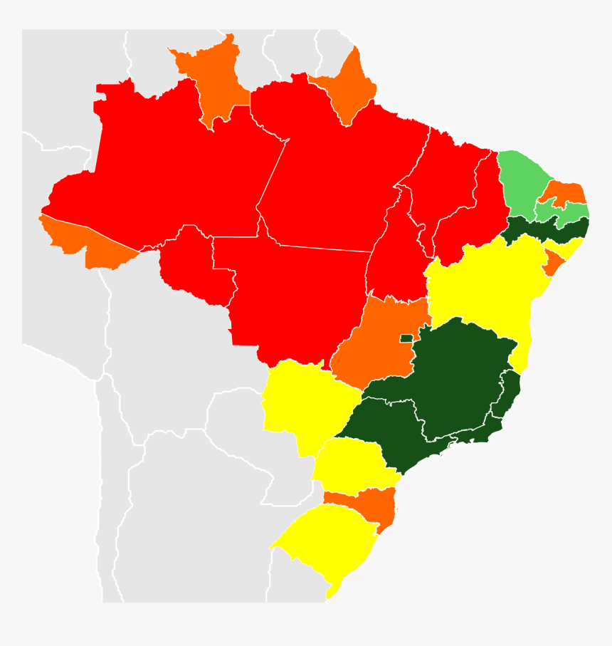 Clip Art Mapa Do Brasil Por Regio - Literacy Rate In Brazil, HD Png Download