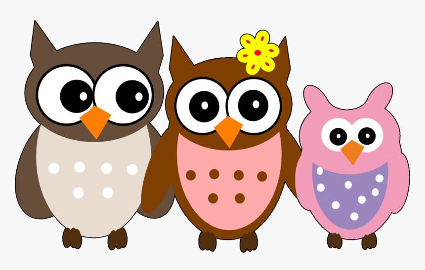 Surprised Clipart Owl - Family Of Owls Clipart, HD Png Download