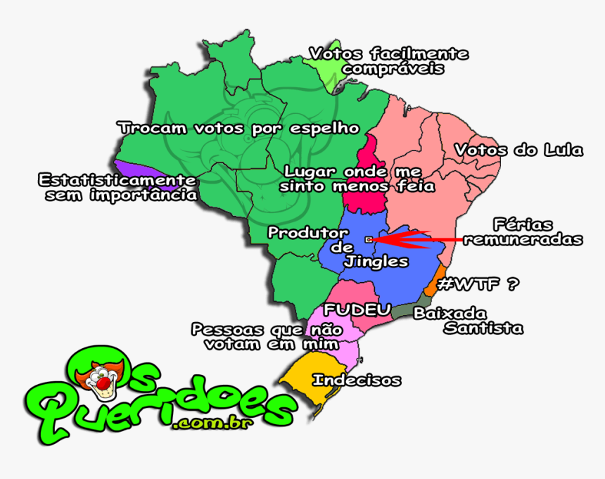 Mapa Do Brasil Na Visão Da Dilma - Brasil Na Visão Dos Estrangeiros, HD Png Download