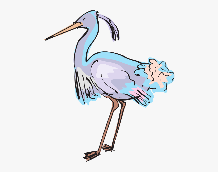 Purple And Blue Heron Svg Clip Arts - Transparent Heron Clipart, HD Png Download