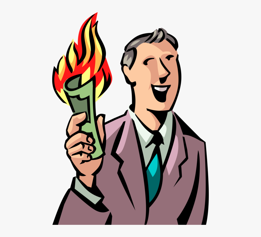 Vector Illustration Of Successful Businessman Has Money, HD Png Download