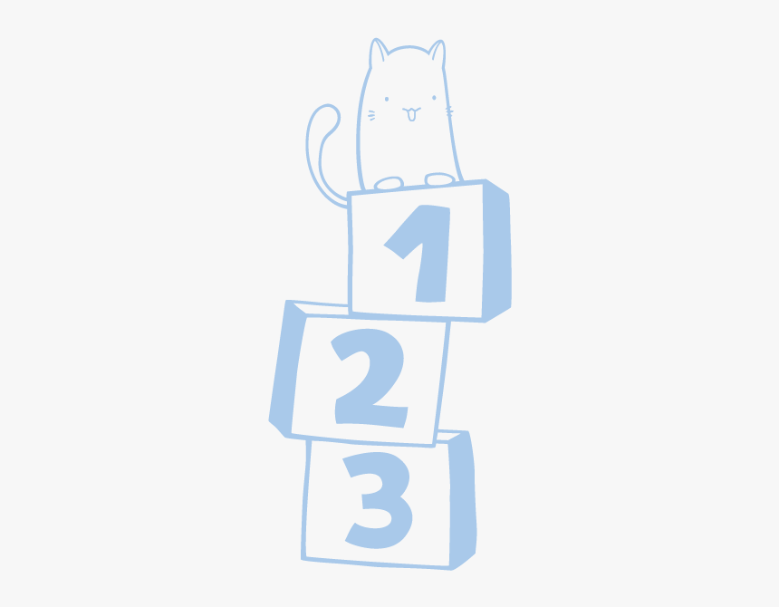 Vinilo Gato Azul Pastel Bebe Lokoloko Design - Paredes Infantiles Con Numeros, HD Png Download