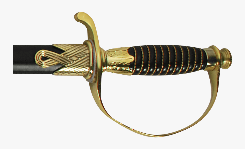 Gold And Black Handle Cavalry Sword - Ranged Weapon, HD Png Download