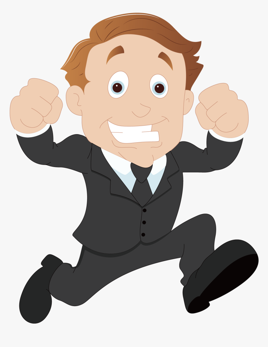 Cartoon Sales Businessperson Clip Art - Running Man Cartoon Png, Transparent Png
