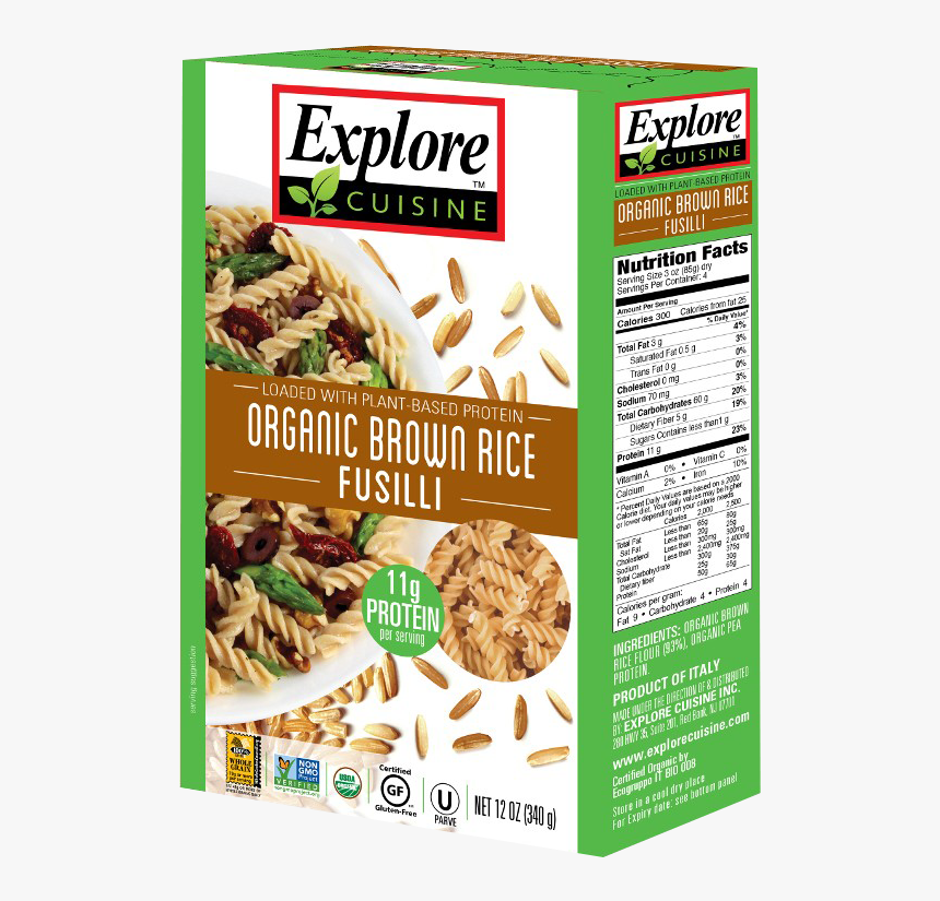Organic Brown Rice Fusilli 
 Data Fancybox Href Https - Explore Cuisine Lentil Pasta, HD Png Download