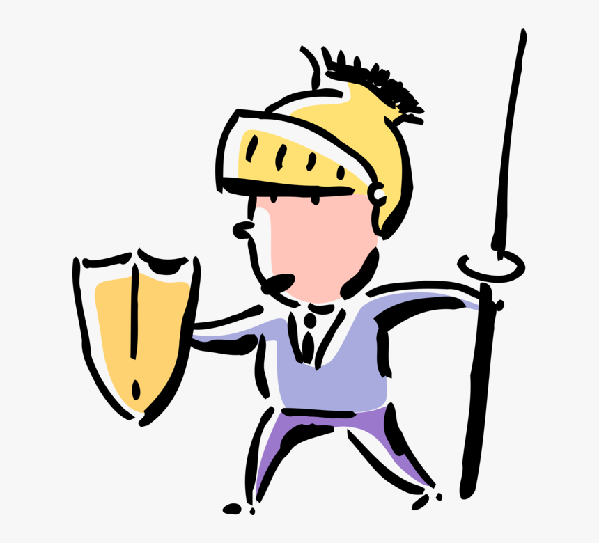 Vector Illustration Of Businessman Warrior In Medieval, HD Png Download