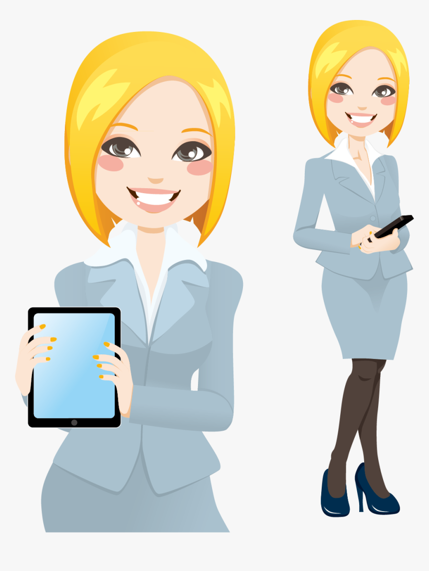 Business Career Woman Vector Material Png Download - Caricatura De Mujer Ejecutiva Rubia, Transparent Png