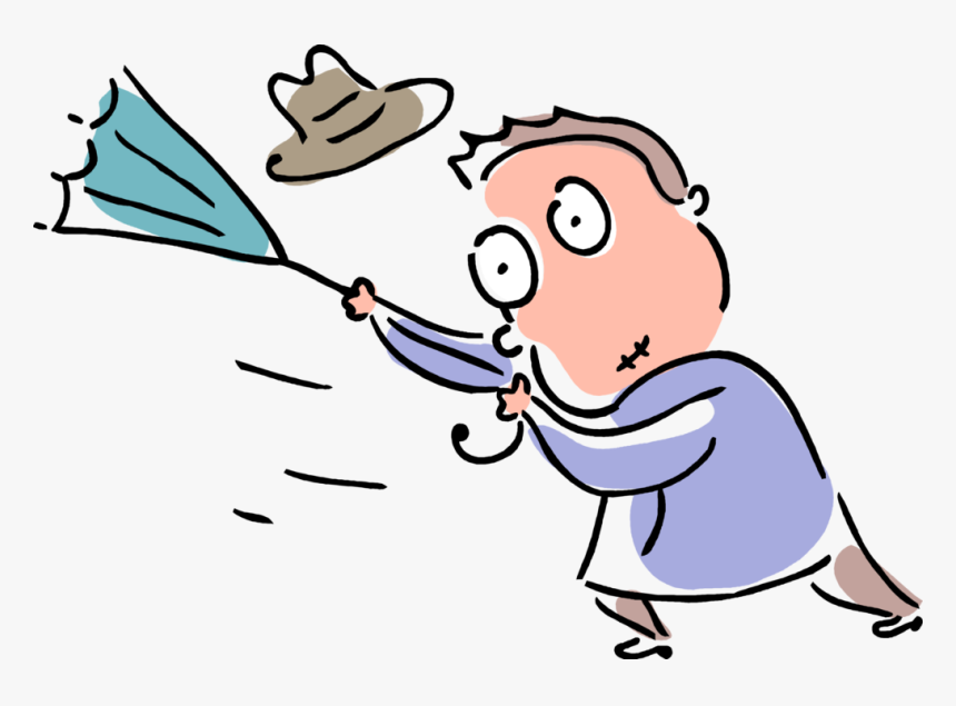 Vector Illustration Of Businessman On Blustery Windy, HD Png Download