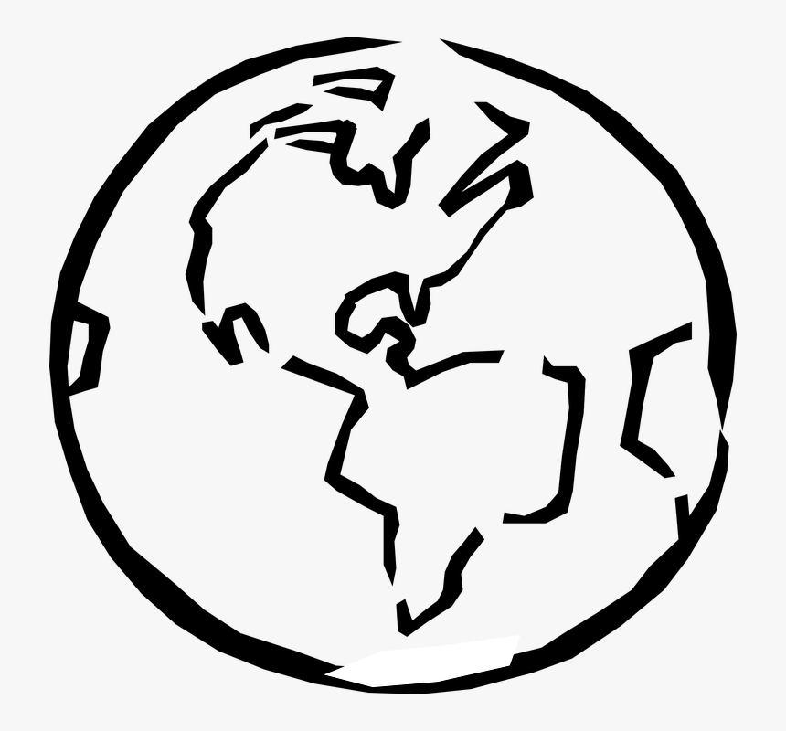 Globe World Planet Earth Sketch Artistic Black And White