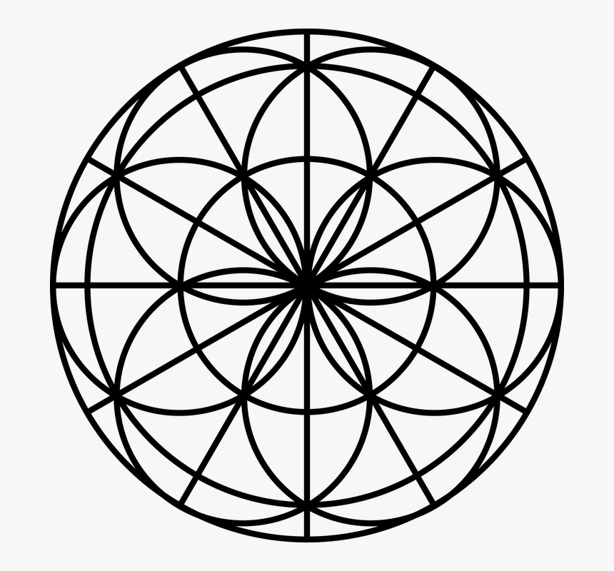 Clip Art Free Adult Coloring - Flower Of Life Png Free, Transparent Png