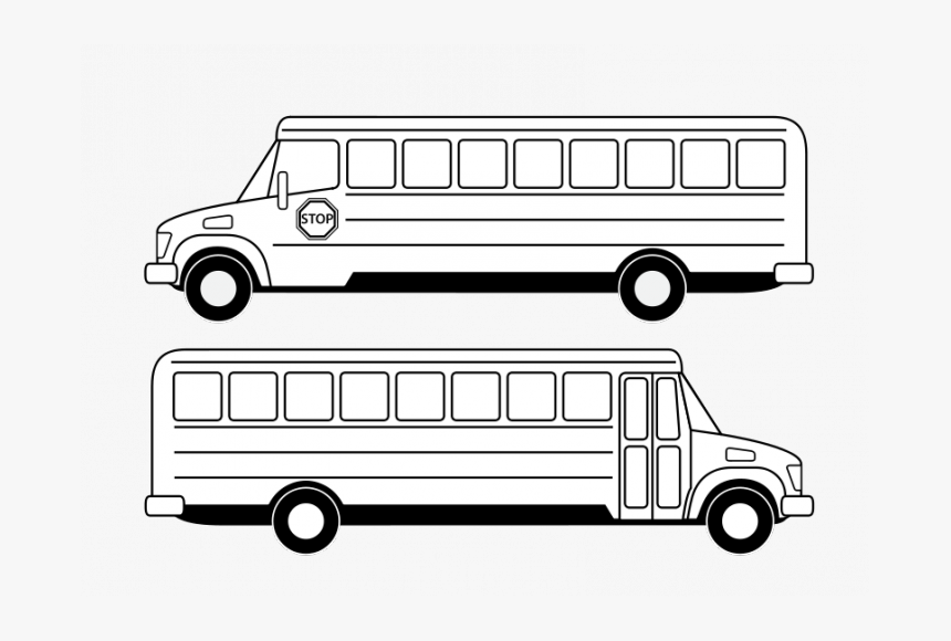 Collection Of Free Bussed - Buses Clipart Black And White, HD Png Download