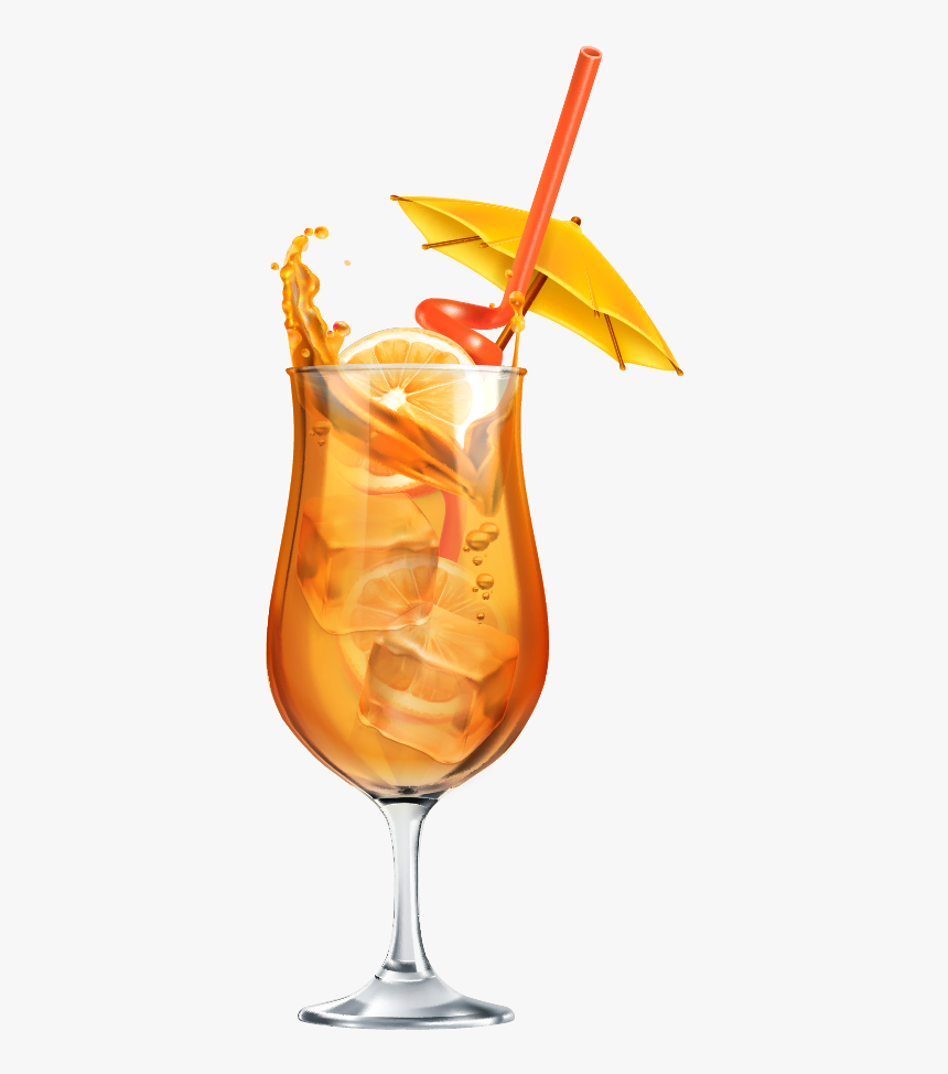 Cocktail Spritz Martini Cartoon Iced Lemon Juice - Summer Cocktail Illustration Backgrounds, HD Png Download