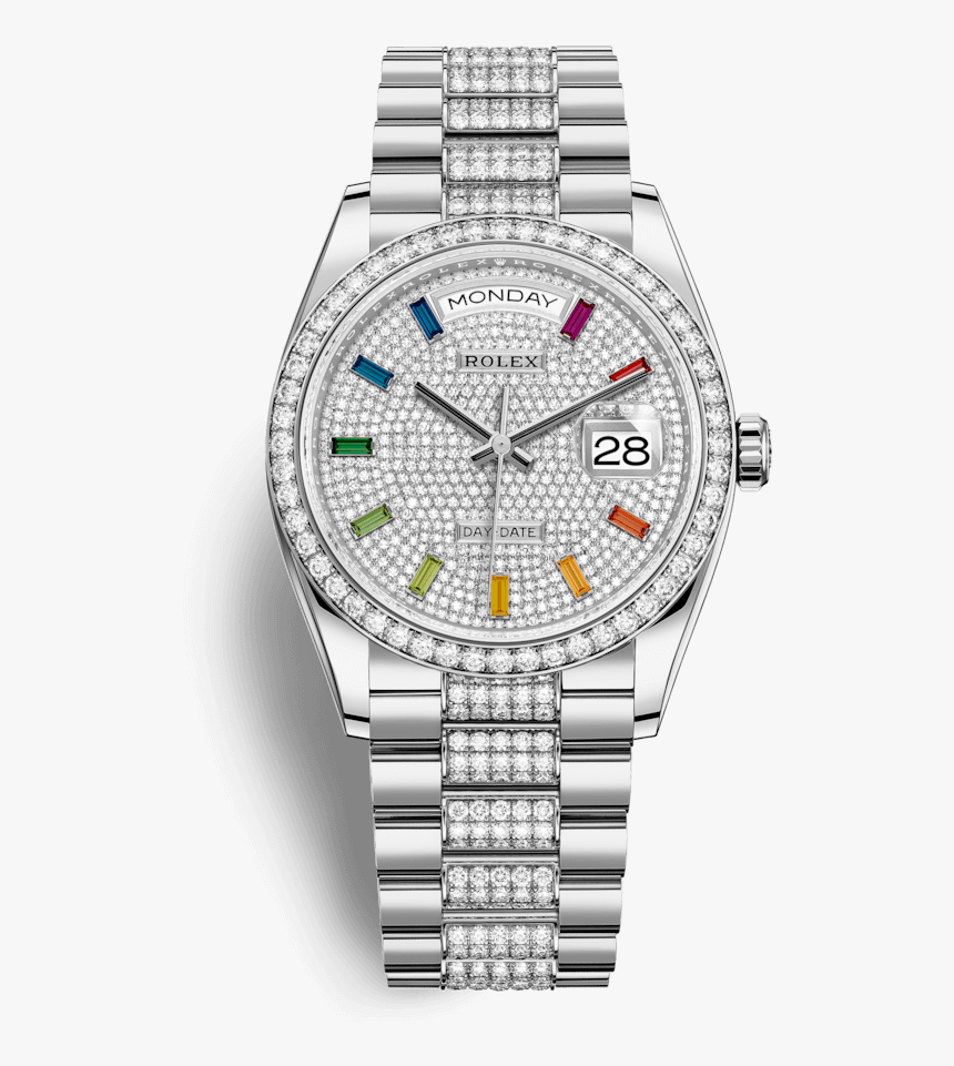 128349 Rnbw Dmd Bezel Bracelet - Rolex 128349rbr, HD Png Download