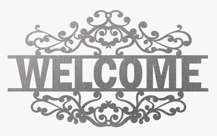 Steel Roots Decor 18” “welcome Sign” Fancy Scroll - Steel Roots Decor, HD Png Download