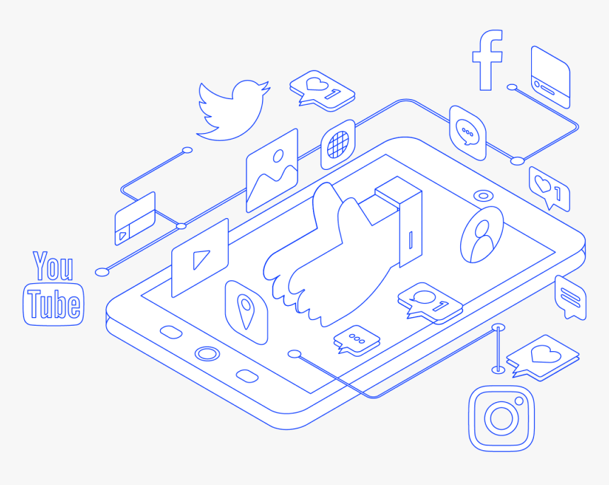 Social Media Icons Facebook Twitter Google+, HD Png Download