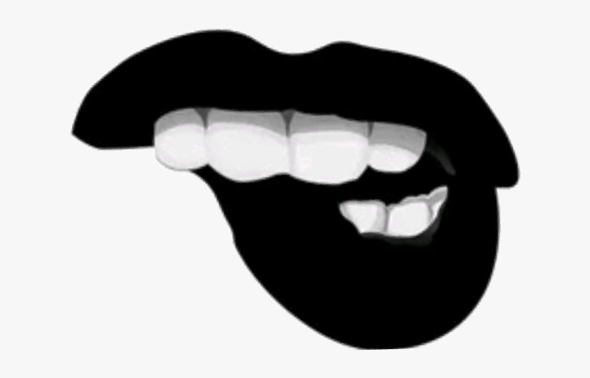 #irresistible #negro #tumblr #overlays #freetoedit - Desenhos Tumblr De Bocas Preto E Branco, HD Png Download