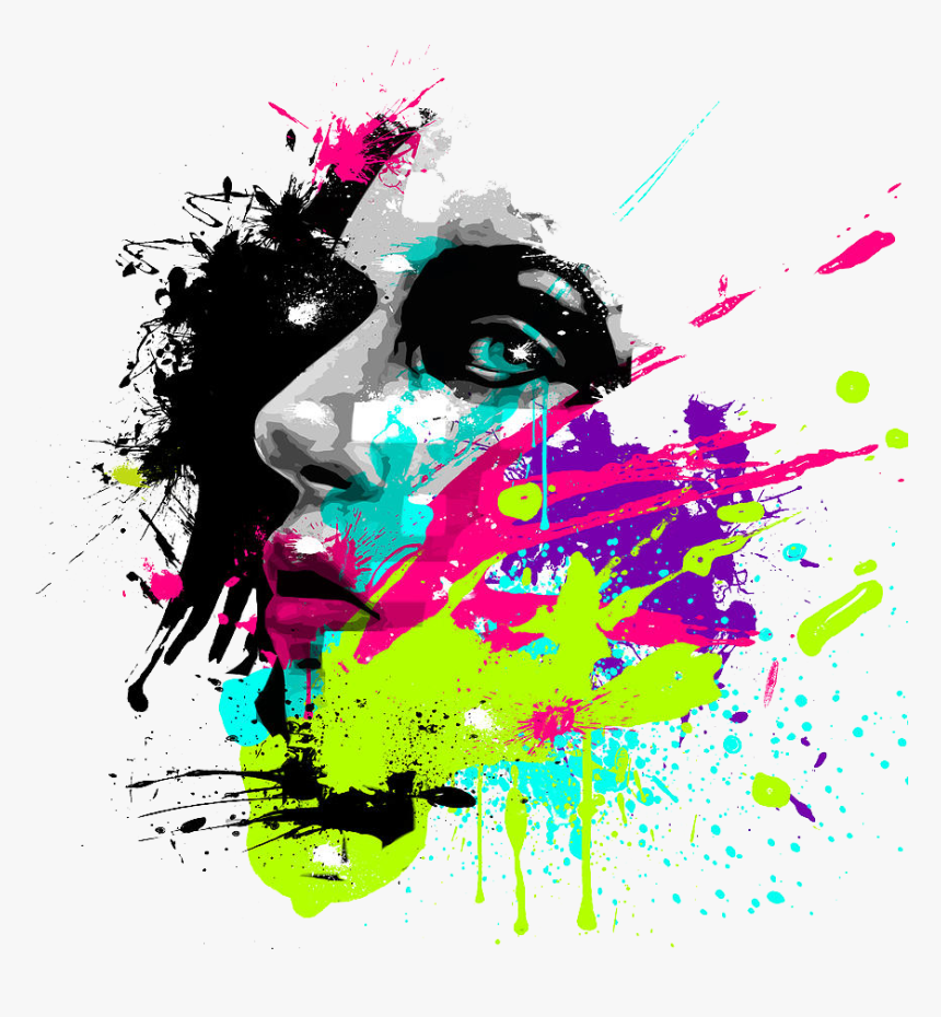 Face Art Png Free Pic - Jeremy Scott Print Design, Transparent Png