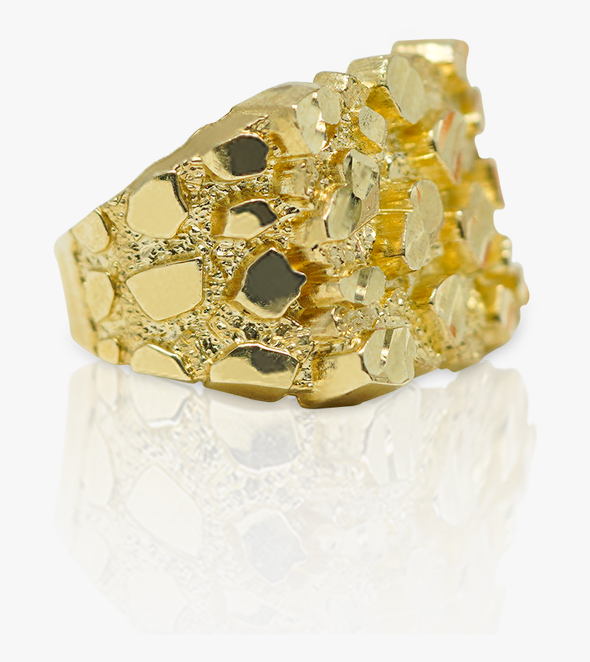 10k Yellow Gold Nugget Ring - Pre-engagement Ring, HD Png Download