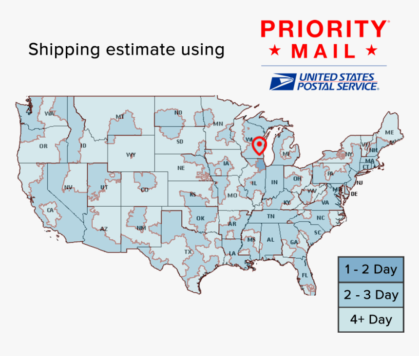 Shipping Times Usps Priority - Abc Espn2 Coverage Map, HD Png Download