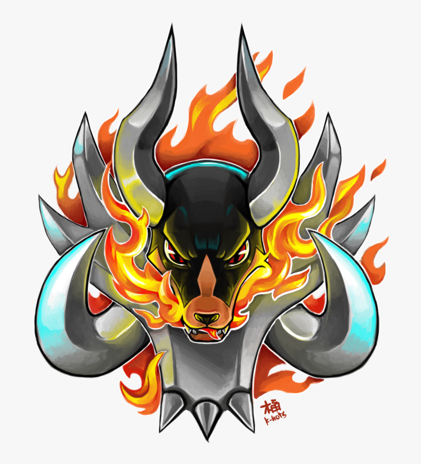 Mega Houndoom Used Fire Fang Tatto By K-hots - Mega Houndoom, HD Png Download