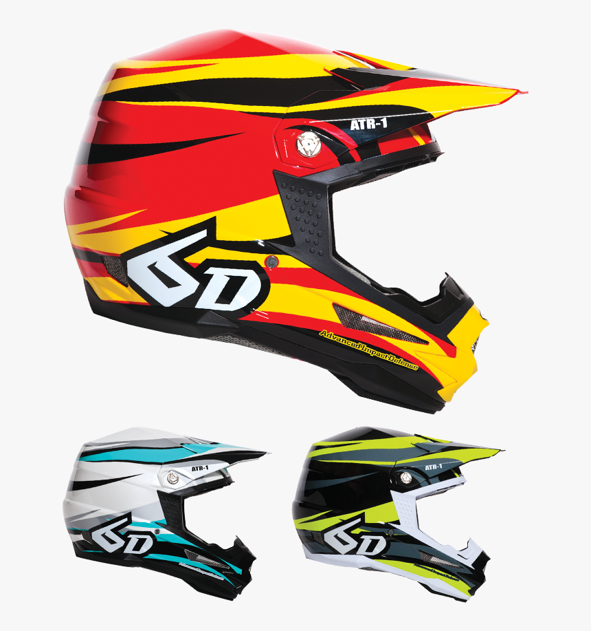 6d Helmet Red Yellow Black, HD Png Download