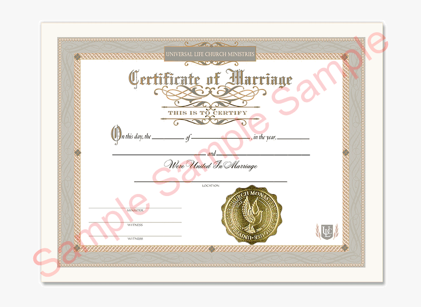 Certificate Of Marriage - Cord Marriage Certificate, HD Png Download