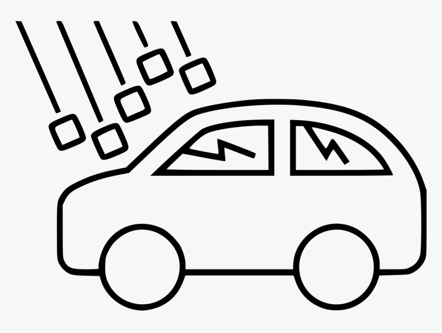 Hail Damage - Car On Fire Drawing, HD Png Download