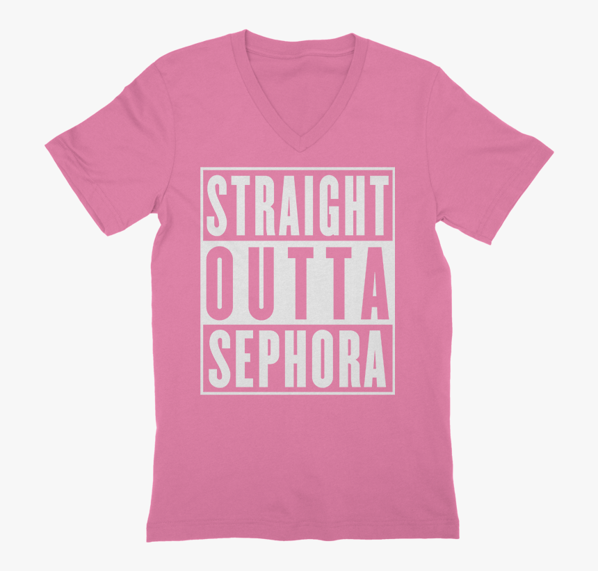 Straight Outta Sephora - Black On Pink T Shirt, HD Png Download