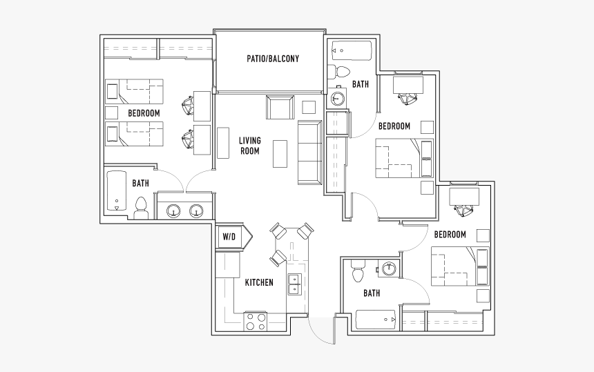 Vista Del Sol Shared Room, HD Png Download
