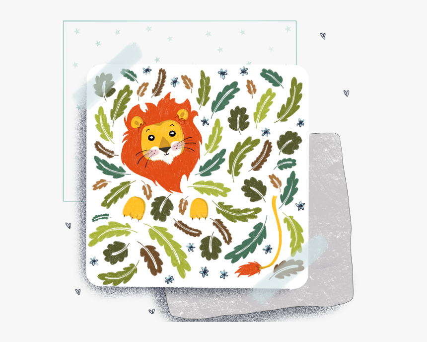 Ciao, Estrela Lion With Leaves - Cartoon, HD Png Download