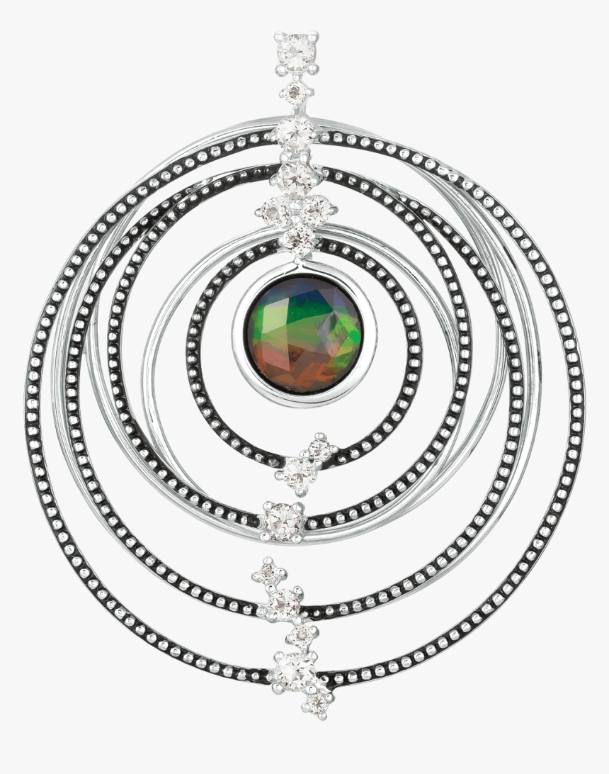 Sterling Silver Openwork Circles Topaz Vera Pendant - Rosa De Los Vientos Marina, HD Png Download