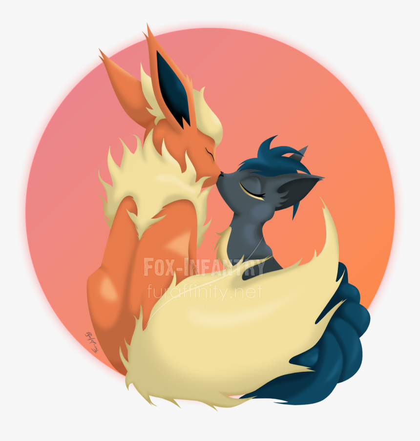 Flareon And Dark Vulpix, HD Png Download