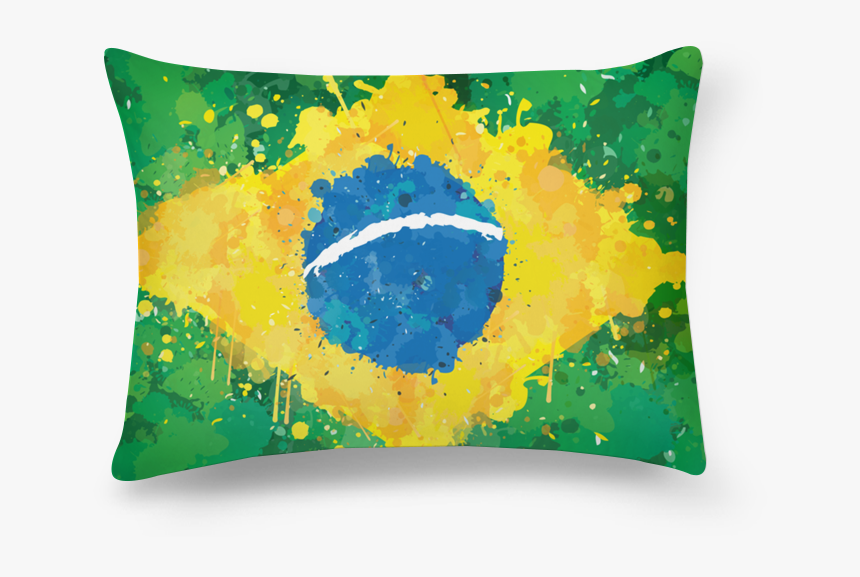 Almofada Retangular Bandeira Do Brasil De Incantiana - Cushion, HD Png Download