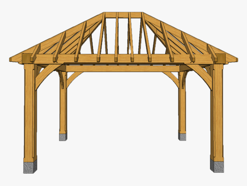 4 Post Oak Gazebo 3d Front - Pergola Png, Transparent Png