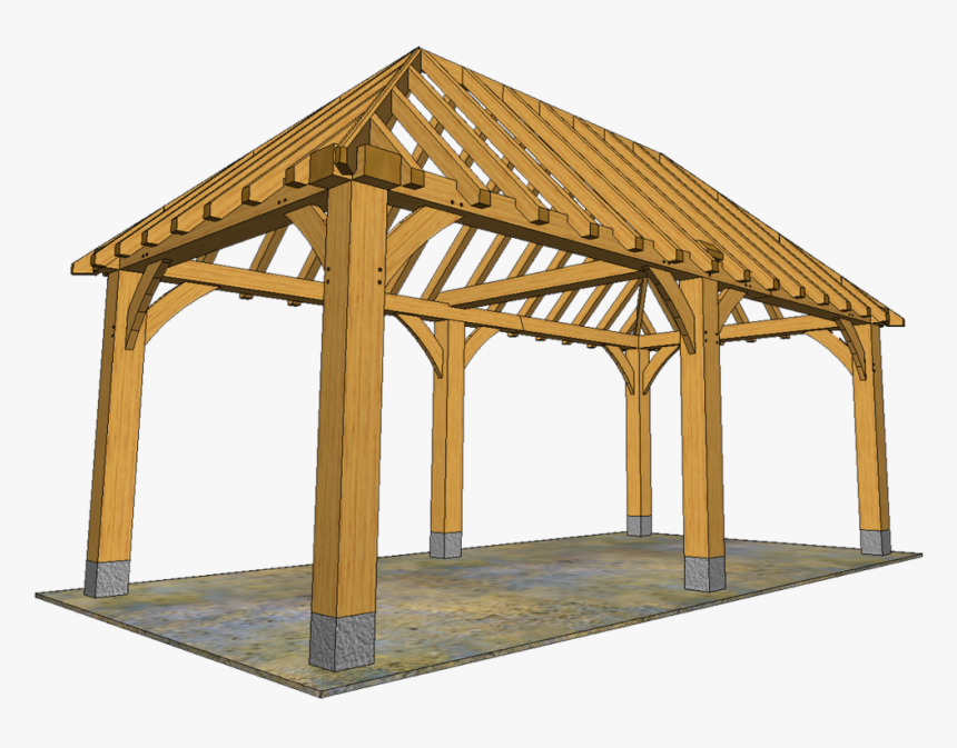6 Post Oak Gazebo 3d1 - Garden, HD Png Download