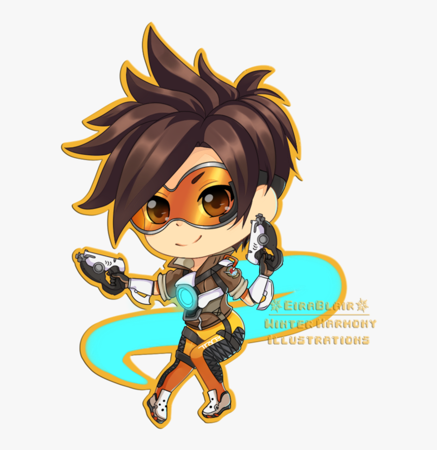 Hunter Clip Tracer - Tracer Chibi Overwatch, HD Png Download