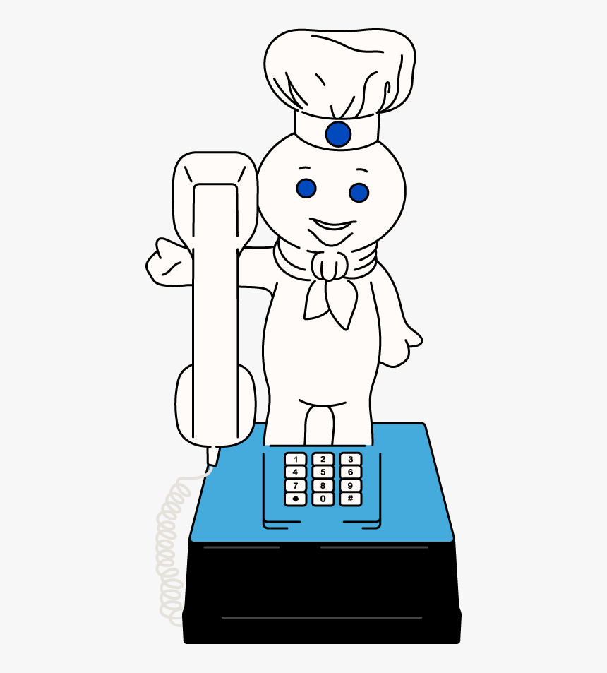 Pillsbury Doughboy Novelty Phone - Cartoon, HD Png Download