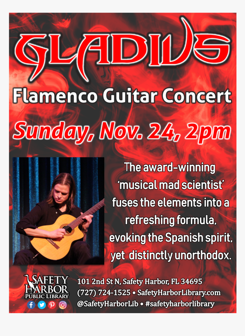 Flamenco Guitar Concert At The Safety Harbor Public - Poster, HD Png Download