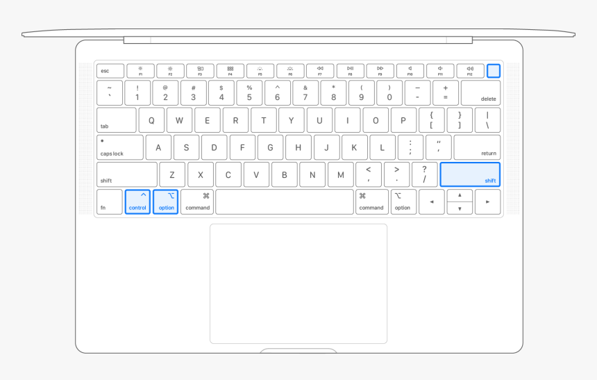 Notebook Keyboard With All 4 Keys Pressed - Computer Keyboard, HD Png Download