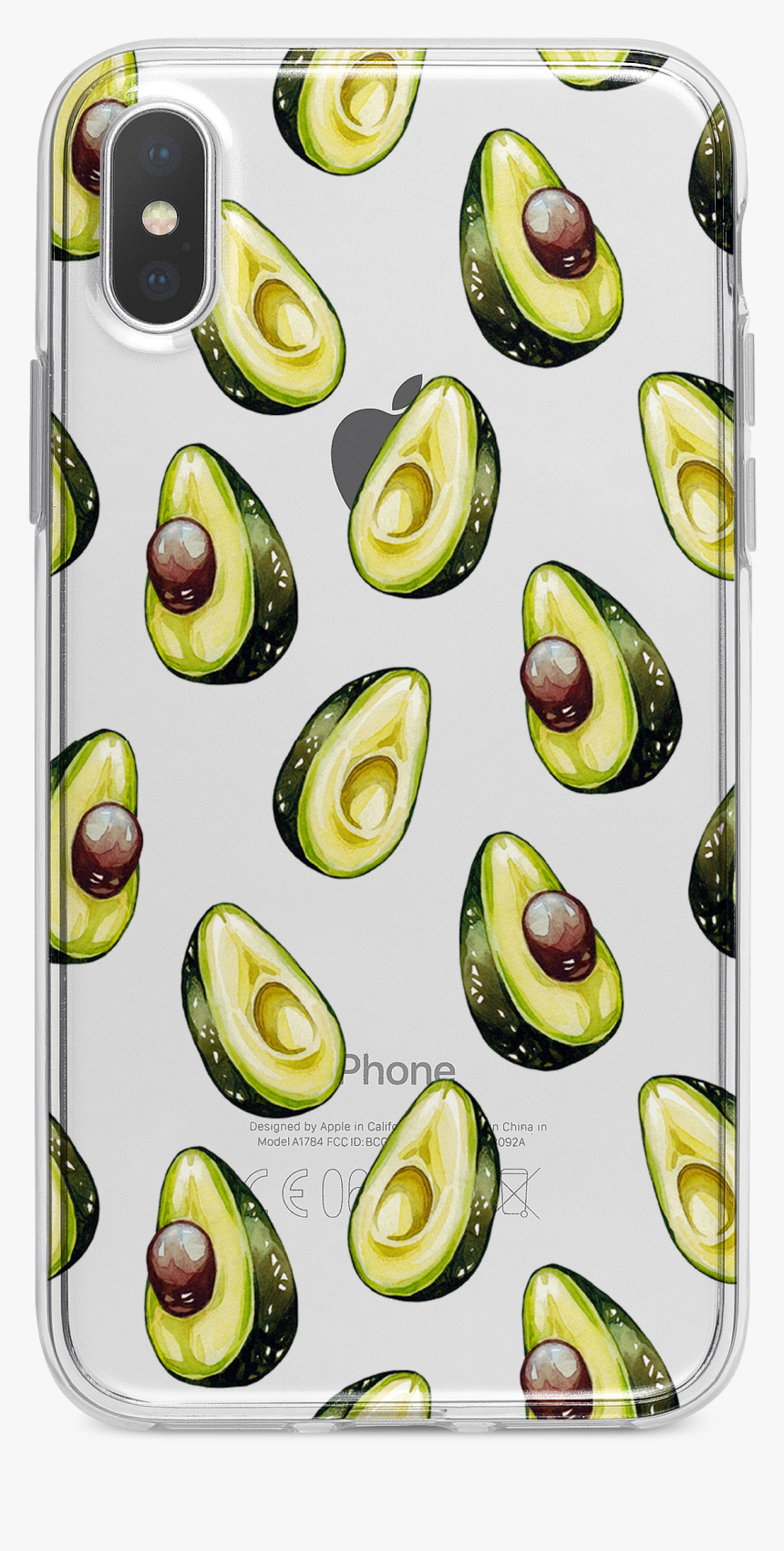 Avocado Pattern Guac Clear Tpu Case Cover For Iphone - Mobile Phone Case, HD Png Download