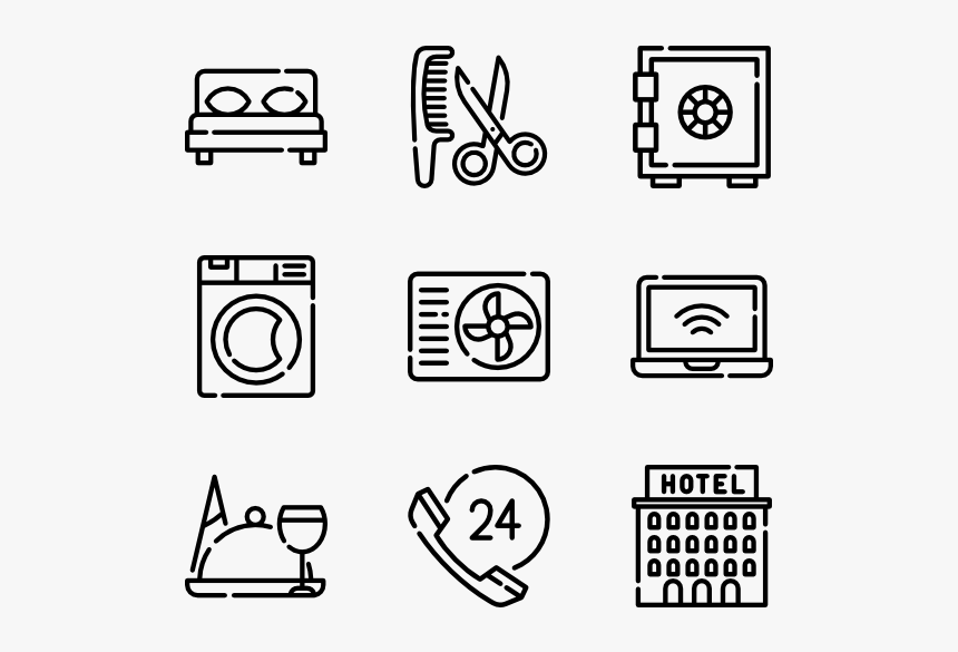 Hotel - Icon Black And White, HD Png Download