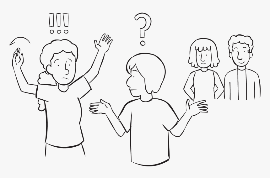 Group Of People Looking Puzzled Trying To Find Their - Line Art, HD Png Download